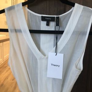 Theory Linen Tie Waist Blouse